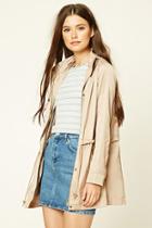 Forever21 Women's  Tan Hooded Windbreaker