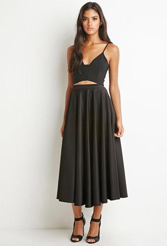 Forever21 Women's  Scuba Knit Midi Skirt