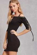 Forever21 Open-shoulder Grommet Dress
