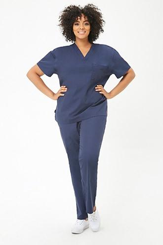 Forever21 Plus Size Drawstring Scrub Pants
