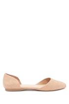 Forever21 Women's  Deep Taupe Pointed Faux Suede Flats