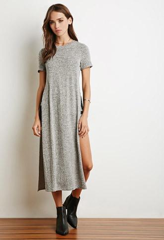 Forever21 Side-slit Marled Tee