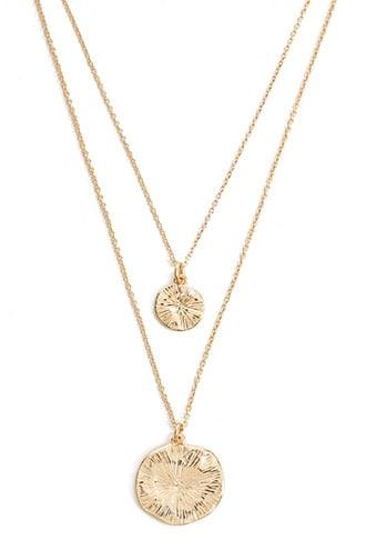 Forever21 Hammered Pendant Necklace Set