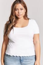 Forever21 Plus Size Ribbed Knit Lettuce-edge Top