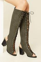 Forever21 Women's  Cutout Knee-high Boots