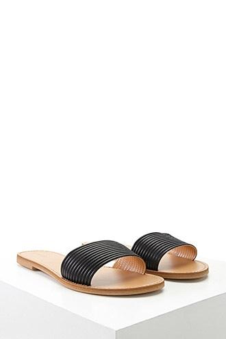Forever21 Faux Leather Ribbed Sandals