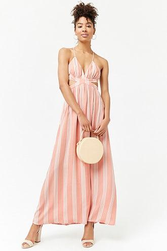 Forever21 Striped Cutout Maxi Dress