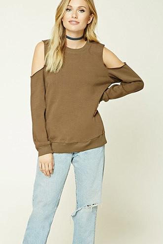Forever21 Contemporary Raw-cut Sweatshirt