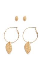 Forever21 Leaf Drop Earring Set