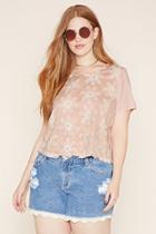 Forever21 Plus Women's  Plus Size Floral Embroidery Top