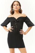 Forever21 Lace-up Off-the-shoulder Mini Dress