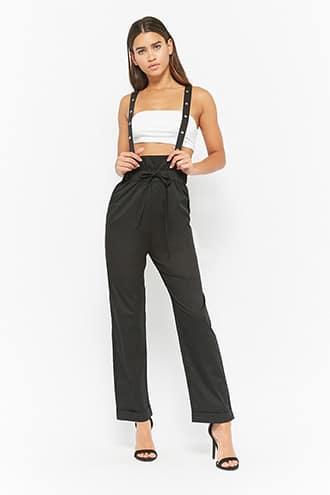 Forever21 Woven Grommet Overalls