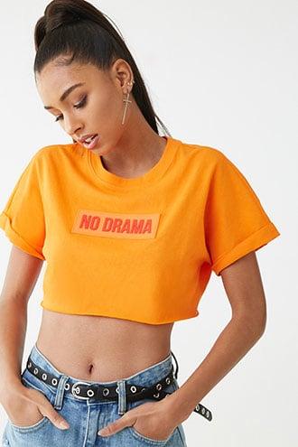 Forever21 No Drama Graphic Crop Top