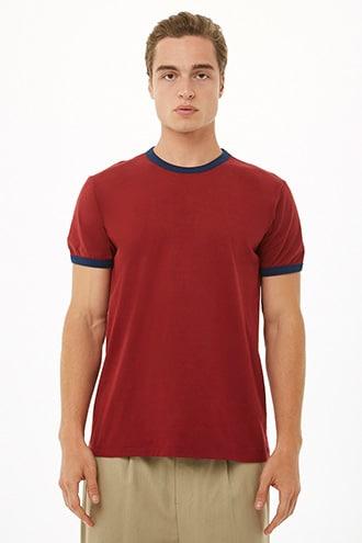 Forever21 Ribbed-trim Ringer Tee