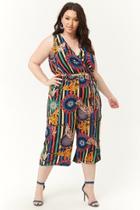 Forever21 Plus Size Striped Brocade Jumpsuit
