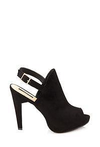 Forever21 Peep-toe Faux Suede Booties