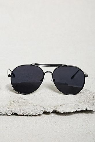 21 Men Black Men Flat Aviator Sunglasses