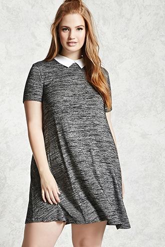 Forever21 Plus Size Collared Marled Dress