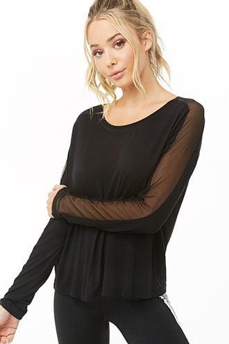 Forever21 Active Mesh Long-sleeve Top