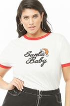 Forever21 Plus Size Santa Baby Graphic Ringer Tee