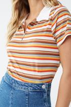 Forever21 Striped Collared Tee