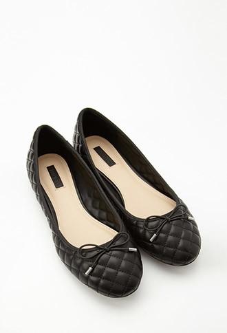 Forever21 Quilted Faux Leather Ballet Flats