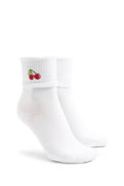 Forever21 Cherry Embroidered Socks