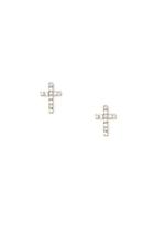 Forever21 Gold & Clear Rhinestone Cross Studs