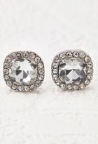 Forever21 Faceted Faux Gem Earrings (silver/clear)