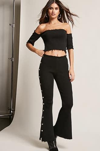 Forever21 Ribbed Knit Tearaway Pants