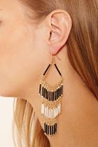 Forever21 Black & Gold Beaded Duster Earrings