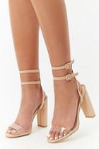 Forever21 Faux Suede Clear Strap Heels