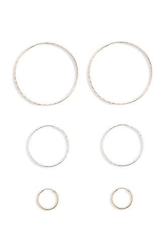 Forever21 Assorted Etched Hoop Earring Set