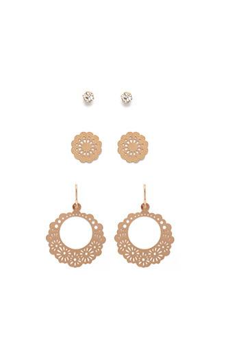 Forever21 Filigree Stud And Earring Set