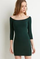 Forever21 Women's  Off-the-shoulder Bodycon Dress (hunter Green)