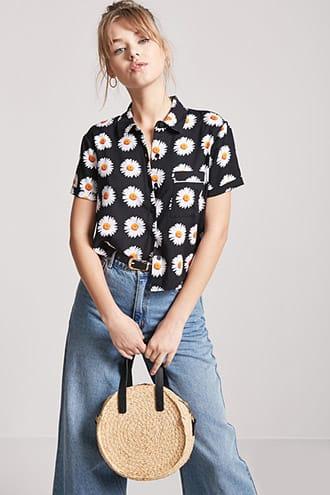 Forever21 Daisy Graphic Pocket Shirt