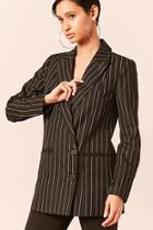 Forever21 Pinstripe Double-breasted Blazer