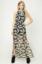 Forever21 Floral Print M-slit Maxi Dress