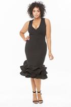 Forever21 Plus Size Structured Flounce Midi Dress