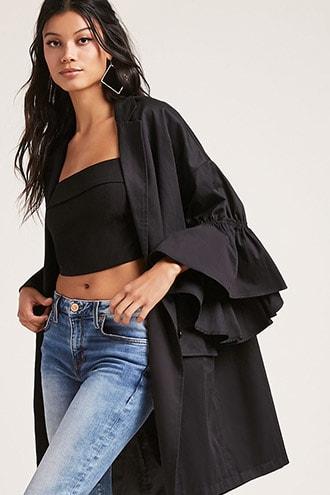 Forever21 Ruffle-sleeve Jacket