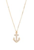 Forever21 Rhinestone Anchor Charm Necklace