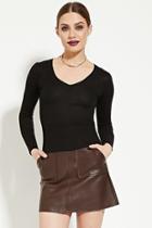Forever21 Women's  Black V-neck Sweater
