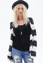 Forever21 Striped Open-front Cardigan
