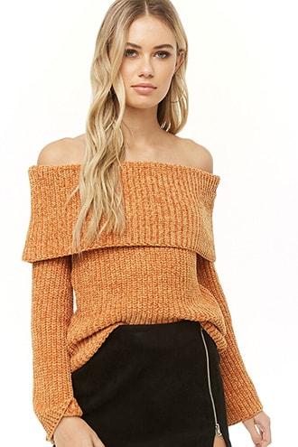 Forever21 Foldover Bell-sleeve Sweater