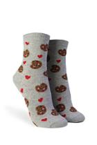 Forever21 Heart & Chocolate Chip Cookie Print Crew Socks