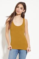 Forever21 Women's  Sunset Gold Stretch Knit Tank