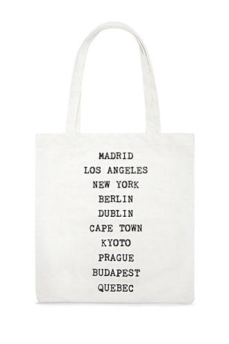 Forever21 Major Cities Canvas Tote Bag