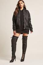 Forever21 Puffer Lace-up Over-the-knee Boots