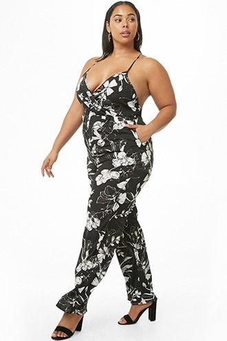 Forever21 Plus Size Floral Print Wide-leg Jumpsuit
