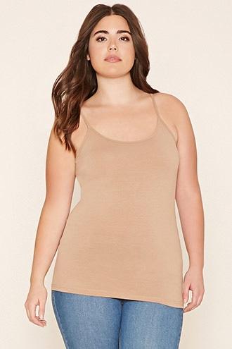 Forever21 Plus Women's  Cocoa Plus Size Classic Knit Cami